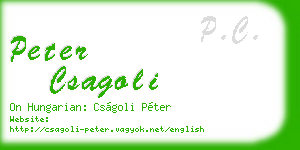 peter csagoli business card